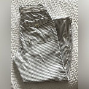 American Eagle Striped Tie Waist Straight Leg Pants - 100% Cotton